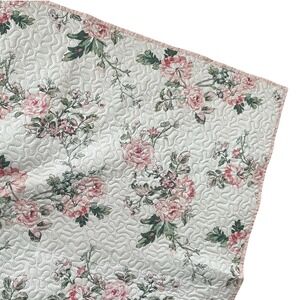 Simply Shabby Chic Quilt King Floral Pink Roses Cottage 104x92 White Reversible
